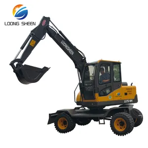 New Chinese Wheel Excavator Cheap Mini Excavator Mini Hydraul Excavator LX75-9M