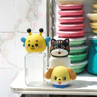 Couvre-tasse en silicone personnalisé en forme de tête d'animal, panda, girafe, licorne, couvercle de thermos, bouchon de bouteille de qualité alimentaire, dessin animé