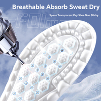 Semelles intérieures de sport confortables en PU haute élasticité avec technologie 4D Cloud, anti-odeur, rebond doux et coussin d'air, antibactériennes