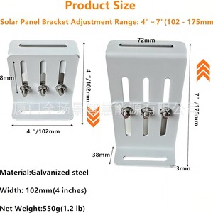 Support de montage solaire de type L, 4 paires, en alliage d'aluminium anodisé pour panneau solaire, bateau, camping-car - Product Image 2