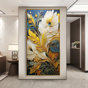 Nhà Máy Tùy Biến Cảnh Bức Tranh Tường LED Ánh Sáng Bức Tranh Trừu Tượng Lá Pha Lê Sứ Sơn Tường Nghệ Thuật Trang Trí Nội Thất - Product Image 6