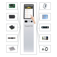 Kiosque de commande et de paiement en libre-service 21,5 pouces avec écran tactile multipoint 10 points, imprimante thermique, scanner NFC et codes-barres pour file d'attente bancaire