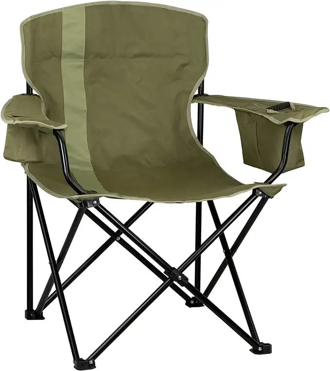 Taşıma çantası ile 4-Can soğutucu, yan cep ve bardak tutucu ile taşınabilir katlanır kamp sandalyesi