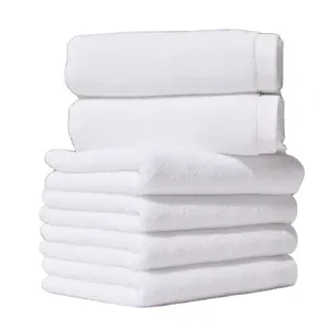 Wholesale Luxury embroidery towel White Hotel Spa Bath Towel toalla serviette 100% Genuine Cotton hotel bath towel