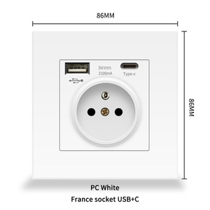 France <b>Socket</b> 4-Switch Tempered Glass Wi-Fi <b>Smart</b> Life App Minimalist Design Black Modern Wall <b>Socket</b> 230V 16A - Product Image 3