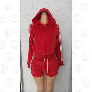 طقم ملابس رياضية خريفية بسحاب من نسيج القطن من قطعتين ملابس رياضية - Product Image 4