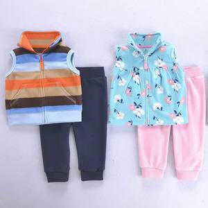 Gilet in due pezzi personalizzabile in fabbrica gilet e pantaloni in pile autunno e inverno personalizzabili abbigliamento per bambini - Product Image 5