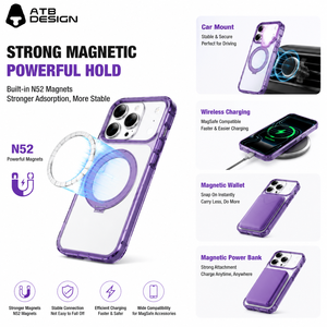 <span class=keywords><strong>Coque</strong></span> magnétique transparente ATB pour <span class=keywords><strong>iPhone</strong></span> 18 Pro Max avec béquille en métal, <span class=keywords><strong>anti</strong></span>-<span class=keywords><strong>jaunissement</strong></span>, hybride PC TPU, antichoc - Product Image 3