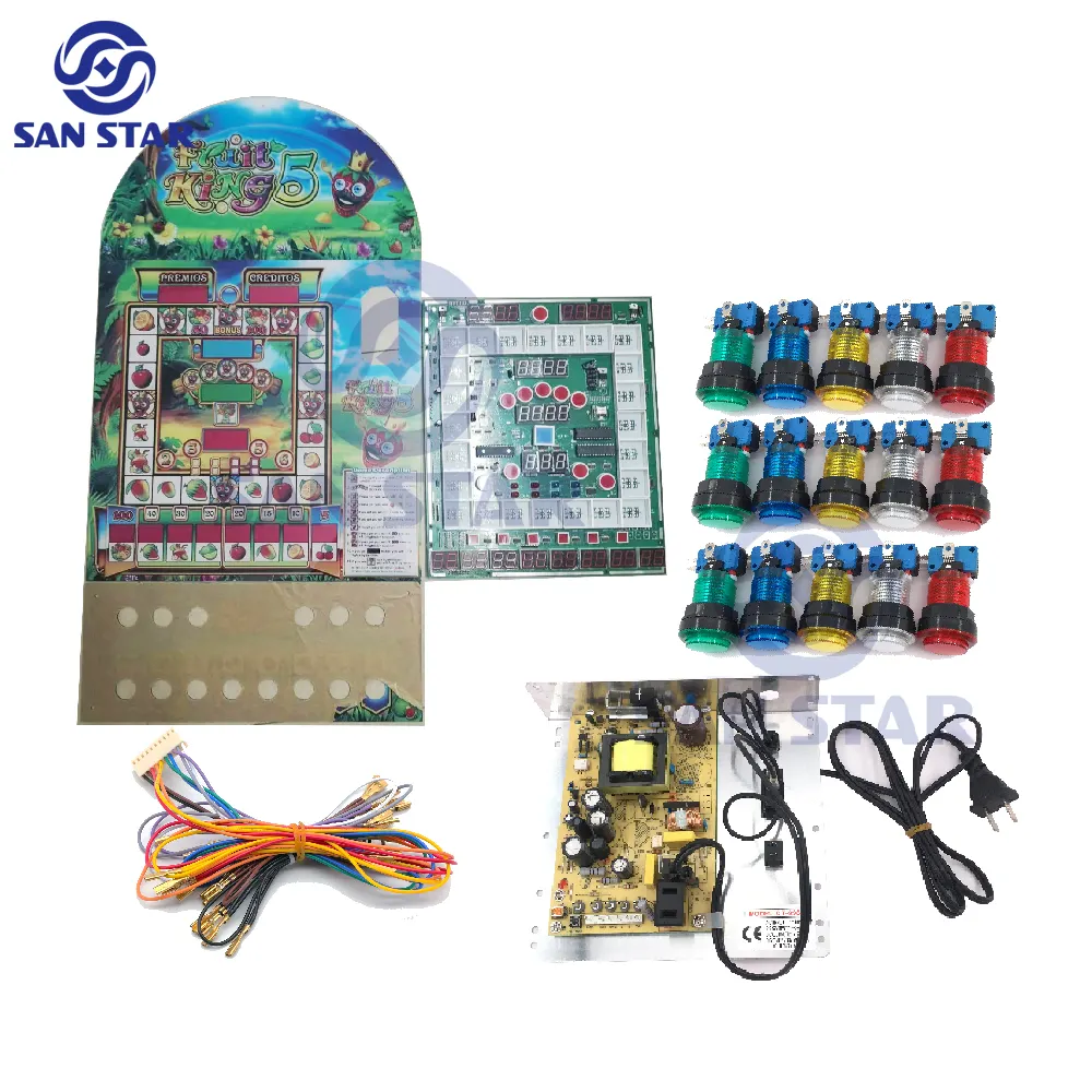placa 1 fruit king 2 4 3 5 3s Mario circuit Machine Kit Mario PCB with Acrylic Fruit King 5