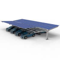 Système de montage de panneaux solaires pour abri de voiture, structure de montage photovoltaïque en acier galvanisé pour parking au sol