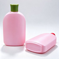 Bouteilles de lotion en plastique personnalisées avec logo, 250 ml, HDPE, rose, à presser, pour après-shampoing, shampoing, bouteille au toucher doux