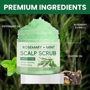 Gommage capillaire végétalien sans cruauté à la menthe et au romarin, hydratant et exfoliant, nettoyage en profondeur, contrôle du sébum pour des cheveux lisses et soyeux - Product Image 3