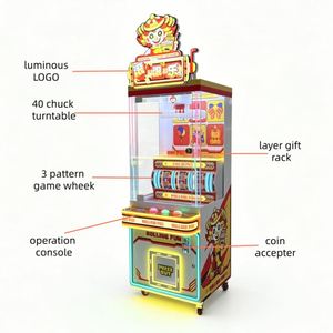 Máquina recreativa de premios con rueda giratoria de metal operada con monedas, máquina expendedora de peluches con garra, 1 año de garantía - Product Image 3