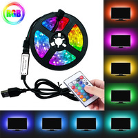 5050 SMD RGB LED bande lumineuse pour Smart TV fond 5V USB étanche Flexible avec 24 touches IR télécommande