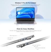 Ordinateur portable 15,6'' avec 8 Go de RAM + 256 Go de SSD, AMD Ryzen 5, Windows 11 Pro, clavier anglais, carte graphique Radeon Vega 8, pour étudiants et professionnels