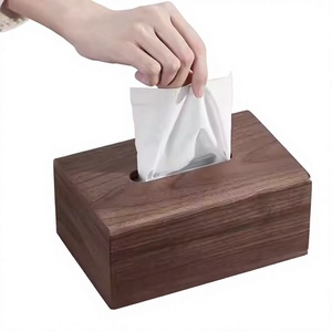 Boîte à mouchoirs en bois produits Offre Spéciale boîte de rangement de mouchoirs en bois largement utilisée pour la salle de bain organisateur de boîte à mouchoirs en bois - Product Image 1