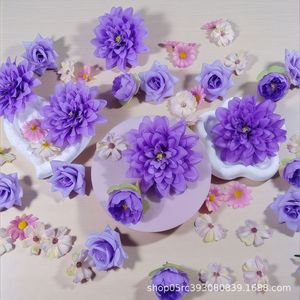 Ensemble de fleurs artificielles en tissu PU et plastique, 50 pièces, pour mariage, Hanfu, décorations DIY, placement sur bureau - Product Image 2