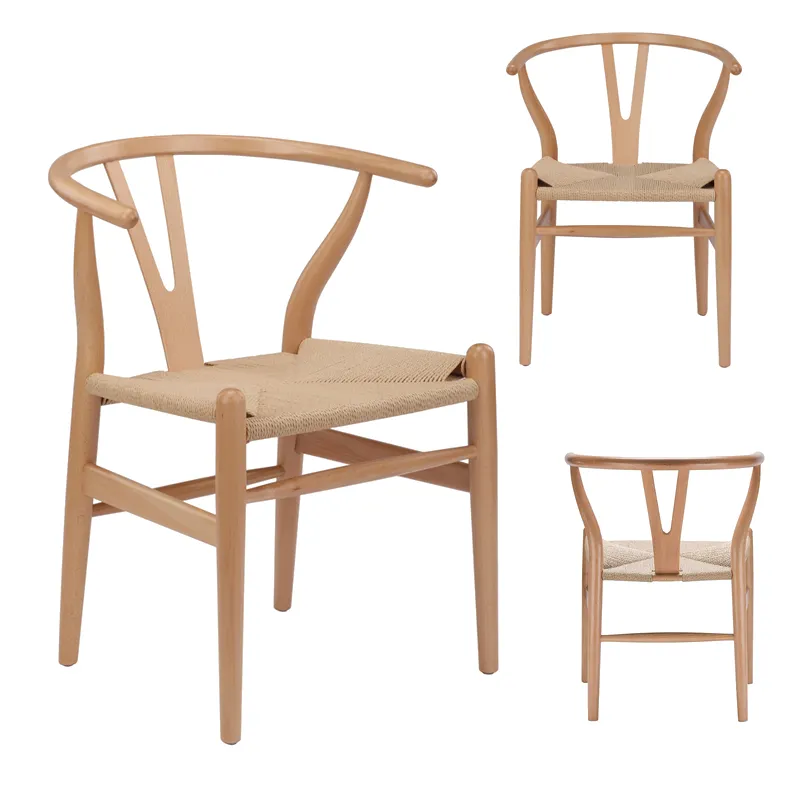 Sedia Relax elegante fatta a mano in legno Hans Wegner antico lusso in tinta unita naturale sedia a quadrilatero rovere