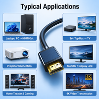 Cable HD-MI 2.0 4K, Cable de Video Digital con Longitud Personalizada para Laptop, Decodificador, TV, Proyector, Monitor, Conexión de Datos de Alta Velocidad