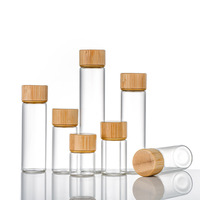 Mini tube en verre de 22mm avec bouchon à vis 5ml 10ml 15ml 20ml 30ml flacon de stockage en verre cylindrique bouteille en verre avec couvercle en bois de bambou