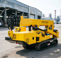 Grue araignée à système hydraulique de 18 m de portée avec flèche longue pour le nettoyage des façades de bâtiments de grande hauteur