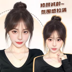 วิกผมหน้าม้าสไตล์ฝรั่งเศส ผมแท้ ดูเป็นธรรมชาติ ไร้รอยต่อ น้ำหนักเบา เข้ากับทุกรูปหน้า - Product Image 5