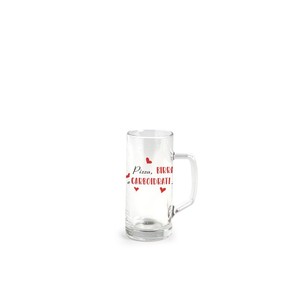 Bicchiere da Birra con Manico 40cl Design Pizza Birra e Carboidrati - Product Image 1