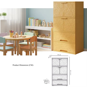 4-Layer Plastic Modern Storage Cart with Drawer and Cabinet Organizer <b>Trolley</b> Unit for Home Office Bedroom Furniture - Product Image 2