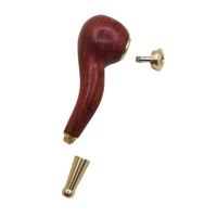 Pipe à tabac en bois massif naturel, faite à la main, portable, avec filtre sain anti-caramel et embout personnalisable avec logo gravé