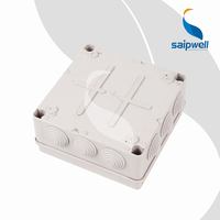 Boîtier électronique SAIPWELL 150X150X70MM IP55 ABS monophasé 220VAC pour câbles, boîtier de projet électronique, certifié CE ROHS -40°C à +80°C