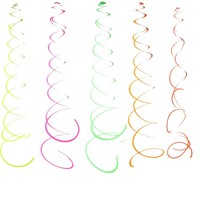 Décorations pour anniversaire, mariage, Noël, Saint-Valentin et le Festival du Printemps - Guirlandes murales en PVC en spirale pour enfants, 6 par paquet