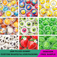 Candy Factory Envasado individualmente Eyeball Fruit Jelly Fruit Jam Filled Gummy Candy