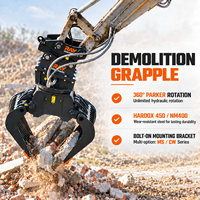 Pince de démolition rotative robuste RCG-04 pour excavatrice de 6 à 10 tonnes avec forte force de broyage