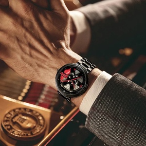 Cool and Cool Fashion Stainless Steel Men's Quartz Wristwatch Dial Sport Car Rim Wheel Hub <b>Watch</b> Business Luxury Wrist <b>Watches</b> - Product Image 4