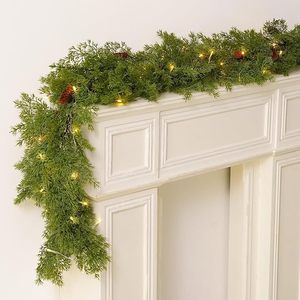Christmas Garlands With Pine Cones 1.8m Plastic <b>Wall</b> Mount Eco-Friendly Decor For Home Storefront <b>Cabinet</b> <b>Display</b> - Product Image 1