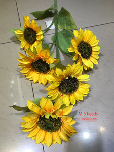 Il gambo lungo di seta decorativo di alta qualità progetta il grande <span class=keywords><strong>girasole</strong></span> artificiale del tessuto delle teste di fiori - Product Image 4