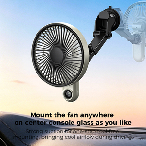 Ventilador de Coche Silencioso Pluska G16 con Ventosa 2 en 1, Recargable de 3600mAh, Ventilador de Mano Desmontable de 199 Velocidades para Salpicadero, Parabrisas y SUV - Product Image 1