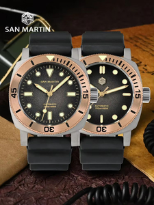 Reloj de Buceo Retro de Titanio San <span class=keywords><strong>Martin</strong></span> 42mm NH35 Automático para Hombre Relojes Mecánicos Bisel de Bronce Zafiro Luminoso Resistente al Agua 200m - Product Image 2