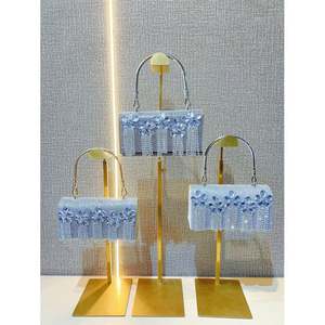 Borsa con Strass Scintillante, Borsetta Argento con Diamanti per Donne, Elegante Borsa da Sera con Strass, Borsa a Tracolla - Product Image 4