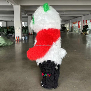 Panda mascotte gonfiabile di alta qualità pelliccia lunga 2m/2.6m/3m gonfiabile panda mascotte peluche costume - Product Image 2