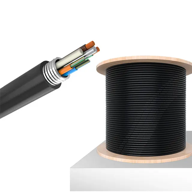 संचार समग्र ऑप्टिकल फाइबर बिजली के तार समग्र केबल एकल मोड 4/8/12/24 कोर फाइबर ऑप्टिकल केबल 1km कीमत