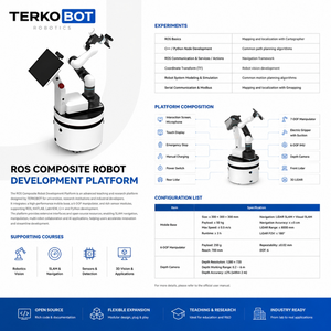 TERKOBOT E6 <span class=keywords><strong>Robot</strong></span> Collaborativo Mobile Composito con Navigazione Autonoma SLAM, Visione Artificiale e Piattaforma Flessibile per Formazione e Produzione - Product Image 2