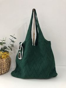 Fashion Handbag Crochet Shoulder Bag Large Capacity Wool Knitted Tote Bag - Product Image 4