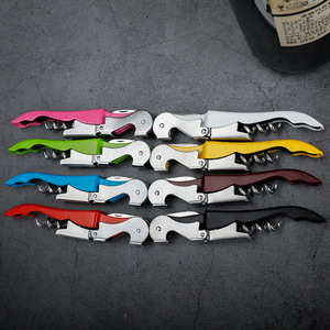 Ouvre-bouteille de <span class=keywords><strong>vin</strong></span> pliable 3 en 1 en acier inoxydable, clé à <span class=keywords><strong>vin</strong></span> pour serveurs, tire-bouchon noir personnalisé pour serveurs, vente en gros sur mesure - Product Image 5