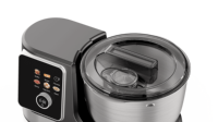 Robot culinaire électrique 6-en-1 avec batteur sur socle, pétrin à pâte en acier inoxydable, hachoir à viande et centrifugeuse pour usage domestique