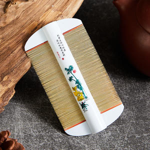 Peine <span class=keywords><strong>de</strong></span> bambú chino tradicional hecho a mano <span class=keywords><strong>de</strong></span> doble cara con dientes finos para la eliminación <span class=keywords><strong>de</strong></span> caspa, piojos, lindas y pulgas, para limpieza del cabello <span class=keywords><strong>de</strong></span> niñas, niños y bebés. - Product Image 4