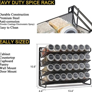 Étagère à épices SpaceAid multi-niveaux noire, type sur pied, 4 niveaux, organiseur de rangement de cuisine avec étiquettes pour les épices - Product Image 5