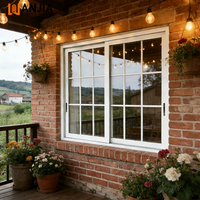 Ventana Corredera de PVC con Diseño de Rejilla, Eficiente Energéticamente, Resistente a la Intemperie, Ventanas Residenciales de Vidrio Templado