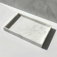 Boîte à bijoux en pierre violette de 30x20cm, grande, sculptée, à un seul niveau, pour cuisine, salle de bain, balcon, design moderne