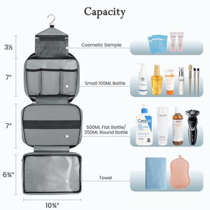 Hanging Travel Toiletry <strong>Bag</strong> for <strong>Men</strong> Waterproof Multi Compartments Travel Storage Kit <strong>Wash</strong> <strong>Bag</strong> for Business Trip - Product Image 2